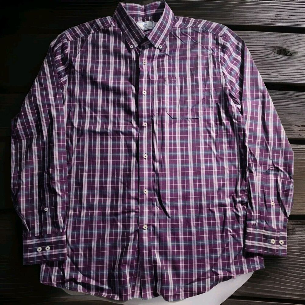 Southern Tide Long Sleeve Button Shirt Men's XL Classic Fit Purple Plaid